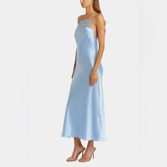 Amanda Uprichard Veronica Silk Dress blue brand new backless - Picture 7 of 7